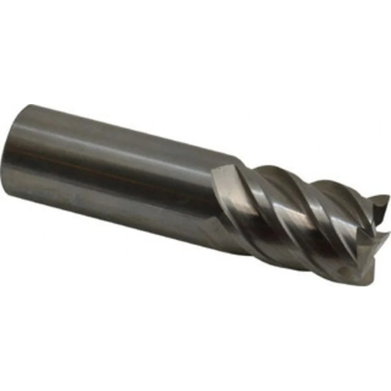 OSG 1, 1-1/2 LOC, 1 Shank Diam, 4 OAL, 5 Flute, Solid Carbide Square End Mill Single End, Uncoated, Spiral Flute, 45 ...